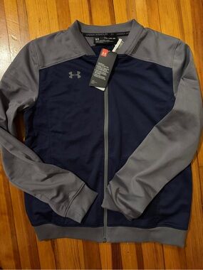 Under Armour Navy and Gray kids zip up athletic Jacket
